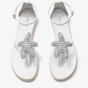 Annabeth Starfish-Embellished Leather Sandal